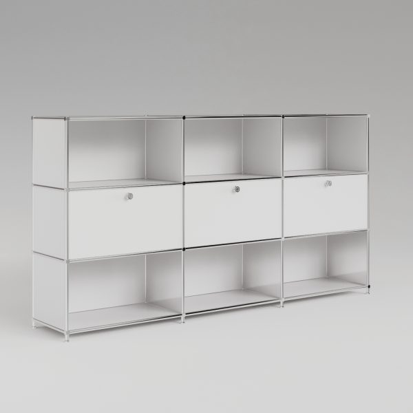 Shelf in white with 3 flaps