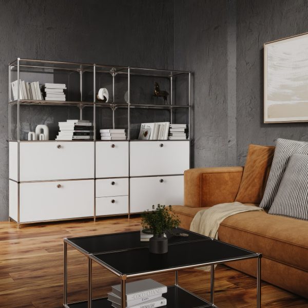 Étagère en blanc avec fonction de vitrine