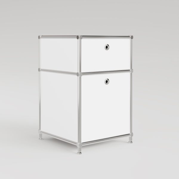 Caisson de bureau blanc avec 2 tiroirs