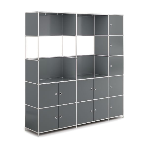 Wardrobe in elegant dark grey