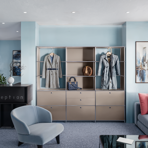 Wardrobe in elegant taupe