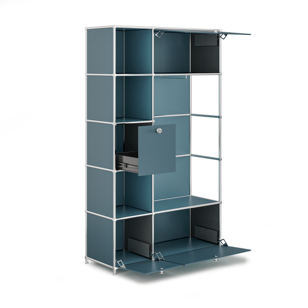 Wardrobe in trendy petrol