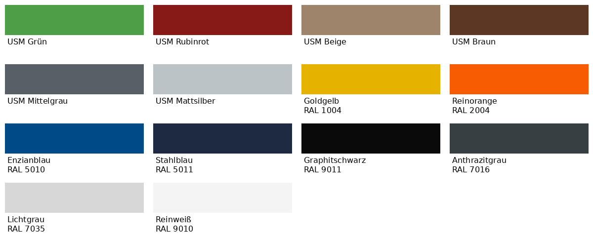 14 USM Couleurs standard Version juillet 2025 USM Onlineshop www.usm.com